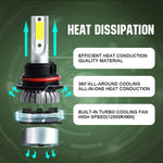 2pcs 9007 18W 1800LM 6000K Waterproof IP68 Car Auto LED Headlight with 2 COB LED Lamps, DC 9-36V, 9007