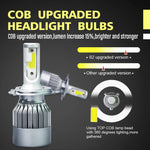 2pcs H4 18W 1800LM 6000K Waterproof IP68 Car Auto LED Headlight with 2 COB LED Lamps, DC 9-36V, H4