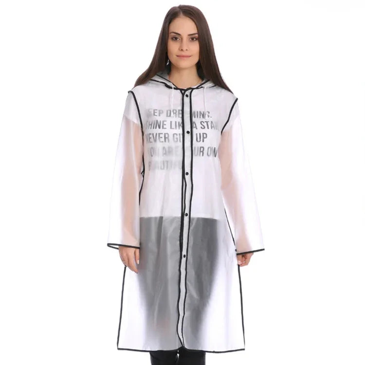 Poncho avec bordure en EVA, design bord conjointe, bord de chapeau transparent, couvre-pluie imperméable pour extérieur, Taille : L, Convient pour une hauteur de 150-170cm, Taille : L