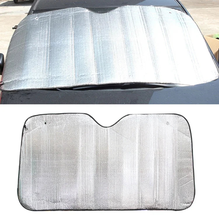 Pare-soleil en feuille d'aluminium argentée pour pare-brise de voiture, protection contre le soleil, pare-soleil pour fenêtre avant, protection UV, Taille : 130 x 60cm, 130 x 60cm