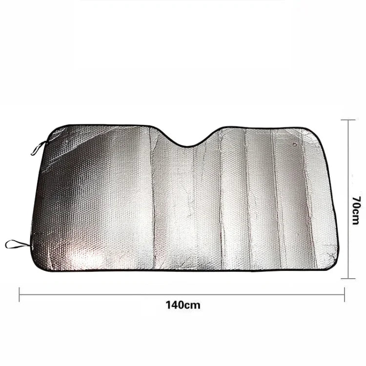 Silver Aluminum Foil Sun Shade Car Windshield Visor Cover Block Front Window Sunshade UV Protect, Size: 140 x 70cm, 140 x 70cm