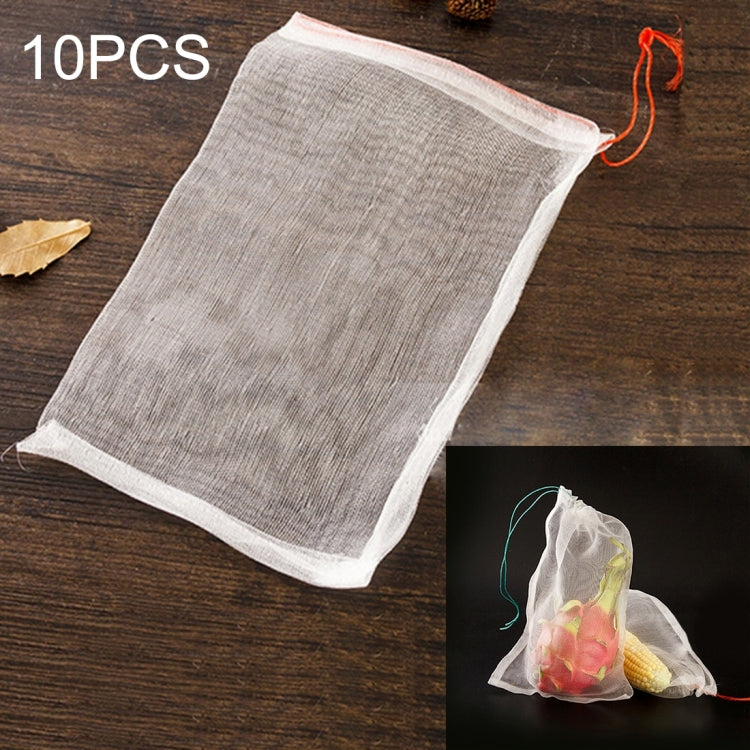 10 Sacs en maille nylon pour jardin, graines, fruits, sacs de lutte antiparasitaire, sacs de filet anti-oiseaux pour légumes et vignoble, accessoires de filtre en maille nylon, Taille : 30*20cm