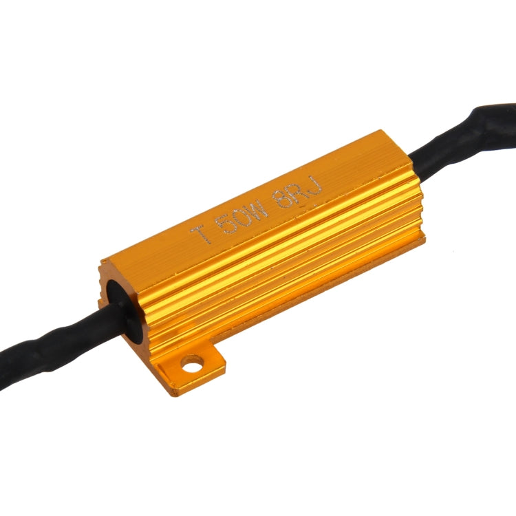 2 PCS H4 Car Canbus Error Canceller Decoder Load Resistor LED 50W 8 Ohm No Blinking Decoder Heat Resistance Aluminum Case Heat Sink High Power Metal Shell Resistance, H4