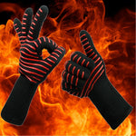 Gants de protection en silicone coton pour cuisine et micro-ondes, résistance aux hautes températures : 500 degrés C, longueur : 32 cm, Deyan, rayure rouge Deyan