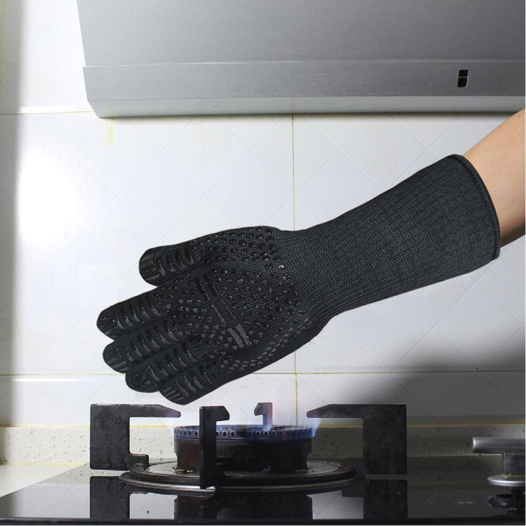 Gants de protection en silicone coton pour cuisine et micro-ondes, résistance aux hautes températures : 500 degrés C, longueur : 32 cm, Deyan, rayure rouge Deyan