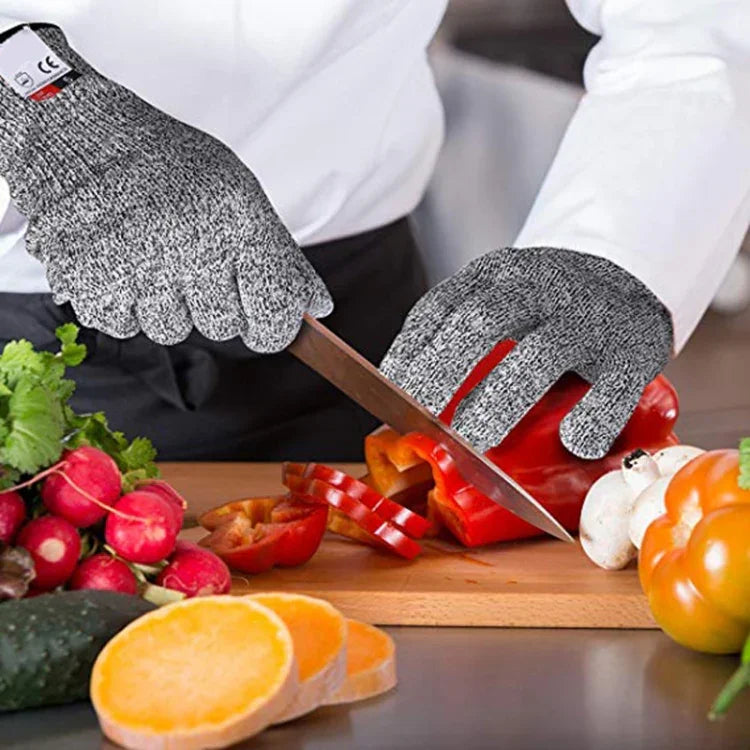 Une paire de gants de jardinage résistants aux coupures HPPE de qualité alimentaire niveau 5, anti-coupures, anti-usure, gants de travail de sécurité, Taille: S, Longueur: 20cm, Taille: S/Noir, Taille: S/Blanc