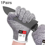 Une paire de gants de jardinage anti-coupures en HPPE de qualité alimentaire, niveau 5, anti-coupures, anti-usure, gants de travail de sécurité, taille : M, longueur : 22 cm, taille : M/noir, taille : M/blanc