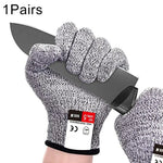 Une paire de gants de jardinage anti-coupures en HPPE de qualité alimentaire, niveau 5, anti-coupures, anti-usure, gants de travail de sécurité, taille : M, longueur : 22 cm, taille : M/noir, taille : M/blanc