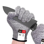 Une paire de gants de jardinage anti-coupures en HPPE de qualité alimentaire, niveau 5, anti-coupures, anti-usure, gants de travail de sécurité, taille : M, longueur : 22 cm, taille : M/noir, taille : M/blanc