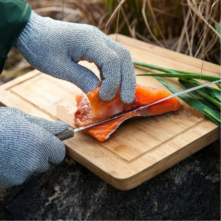 Une paire de gants de jardinage résistants aux coupures HPPE de qualité alimentaire, anti-coupures de niveau 5, anti-usure, gants de travail de sécurité, taille: L, longueur: 24cm, taille: L/Noir, taille: L/Blanc