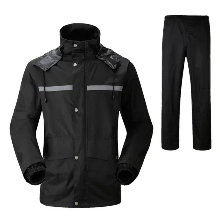 Pantalon de pluie fendu réfléchissant durable pour moto, vélo, vélo électrique, coupe-vent, imperméable, vêtement de pluie pour adulte, Taille : 2XL(Noir), Taille : 2XL