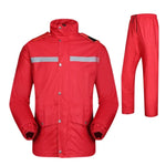Ensemble imperméable durable réfléchissant pour moto (pantalon et veste), coupe-vent et imperméable, pour adulte, taille : 2XL (rouge), taille : 2XL