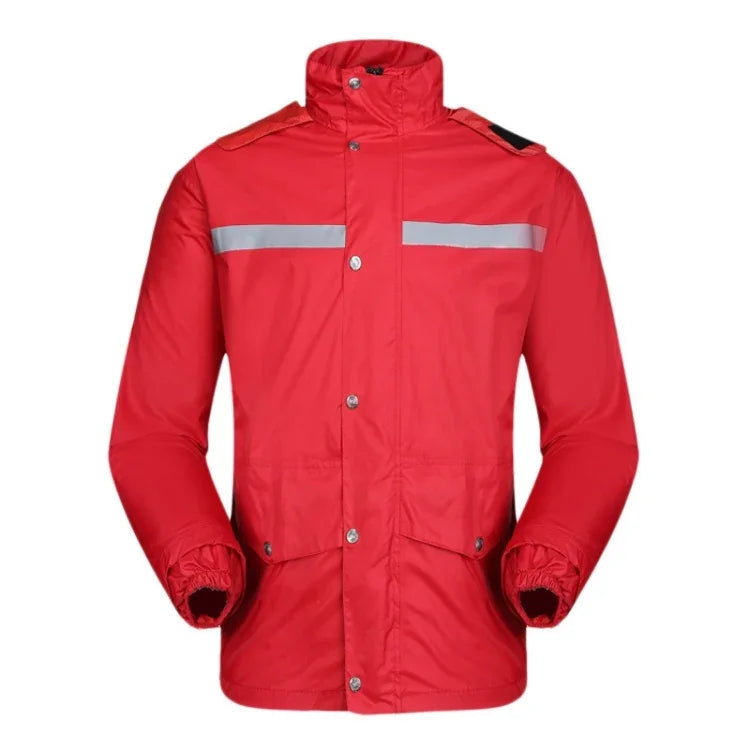 Ensemble imperméable durable réfléchissant pour moto (pantalon et veste), coupe-vent et imperméable, pour adulte, taille : 2XL (rouge), taille : 2XL