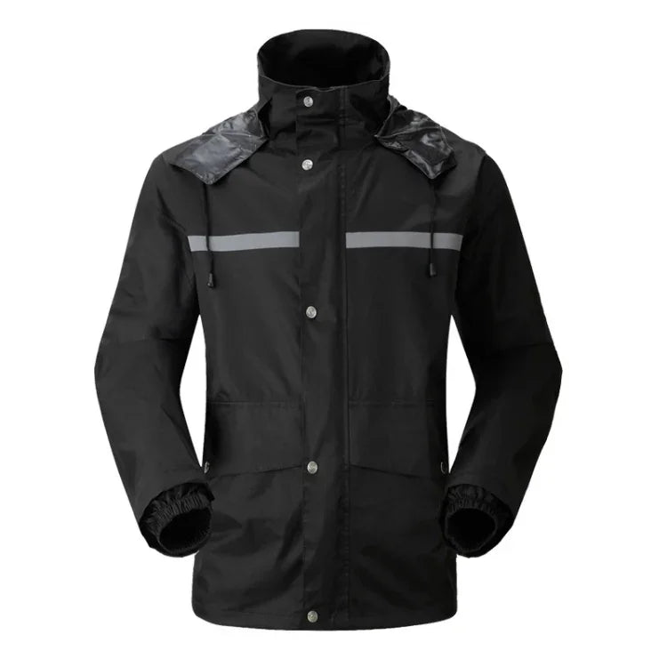Pantalon de pluie fendu réfléchissant durable pour moto, vélo, vélo électrique, coupe-vent, imperméable, vêtement de pluie pour adulte, Taille : M(Noir), Taille : M