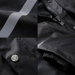 Pantalon de pluie fendu réfléchissant durable pour moto, vélo, vélo électrique, coupe-vent, imperméable, vêtement de pluie pour adulte, Taille : L(Noir), Taille : L