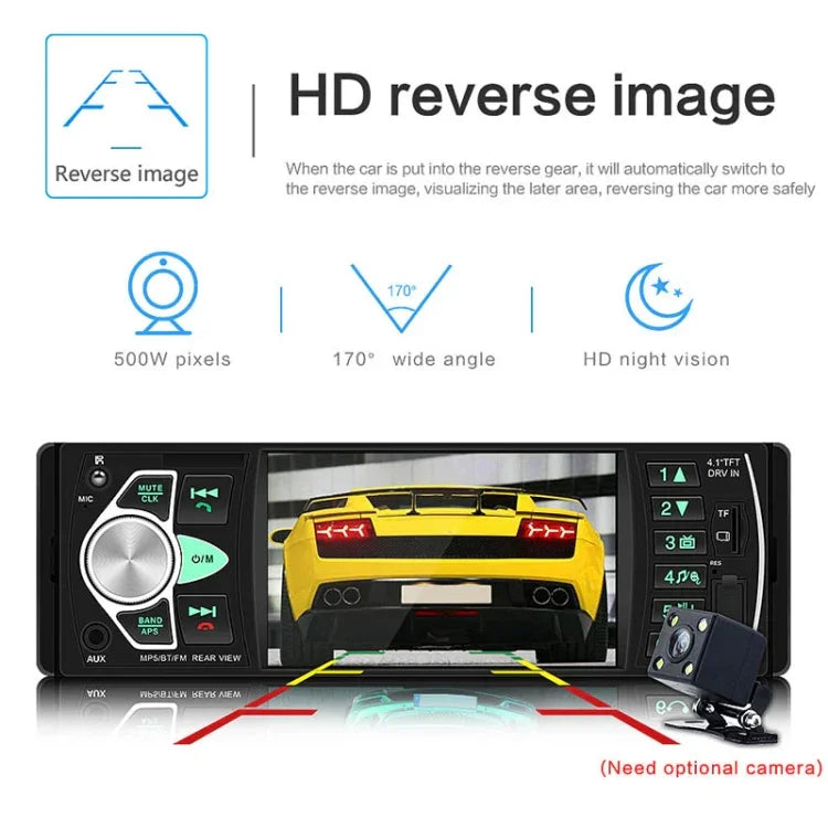 SWM-4022D Autoradio Universel HD 4.1 Pouces 12V Récepteur Lecteur MP5, Support FM & Bluetooth & Carte TF avec Télécommande, SWM-4022D
