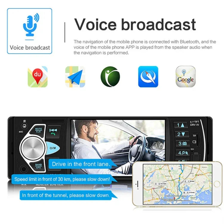 SWM-4022D Autoradio Universel HD 4.1 Pouces 12V Récepteur Lecteur MP5, Support FM & Bluetooth & Carte TF avec Télécommande, SWM-4022D