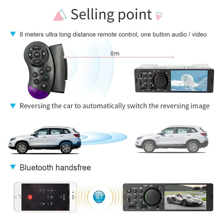 7805 Autoradio universel 4,1 pouces, lecteur MP5, prise en charge FM, Bluetooth et carte TF avec télécommande, 7805