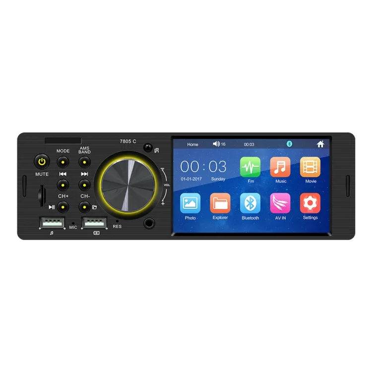 SWM-7805C Autoradio universel 4,1 pouces avec écran tactile, lecteur MP5, support FM et Bluetooth et carte TF avec télécommande, SWM-7805C