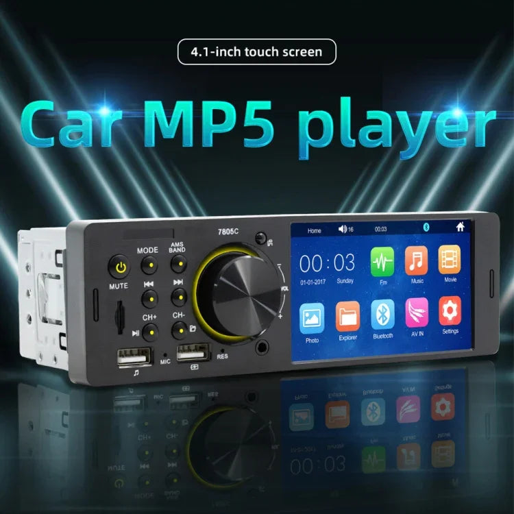 SWM-7805C Autoradio universel 4,1 pouces avec écran tactile, lecteur MP5, support FM et Bluetooth et carte TF avec télécommande, SWM-7805C