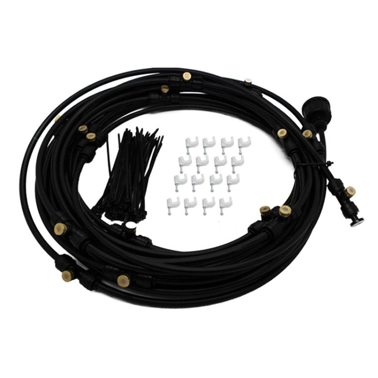 Outdoor Lawn Garden PE Hose Mist Watering Line Misting Cooling System with 16 x Mist Nozzles, Length: 12m, Length: 12m
