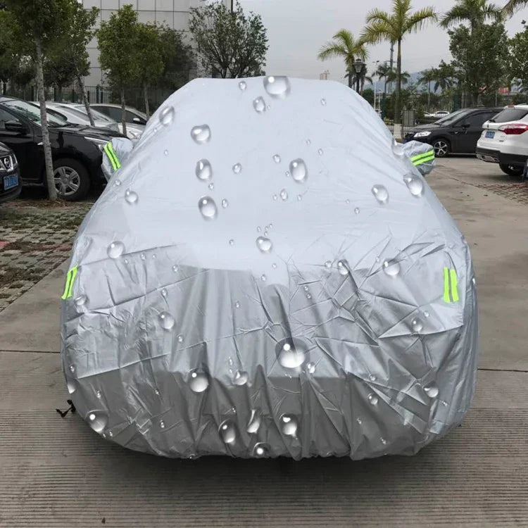 Housse de voiture SUV en PEVA, anti-poussière, imperméable et anti-soleil avec bandes de signalisation, convient aux voitures jusqu'à 5,1 m (199 pouces) de longueur, 199inch (XL)