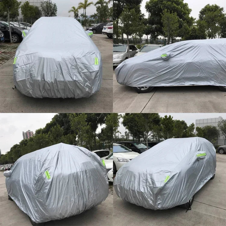 Housse de voiture SUV en PEVA, anti-poussière, imperméable et anti-soleil avec bandes de signalisation, convient aux voitures jusqu'à 5,1 m (199 pouces) de longueur, 199inch (XL)