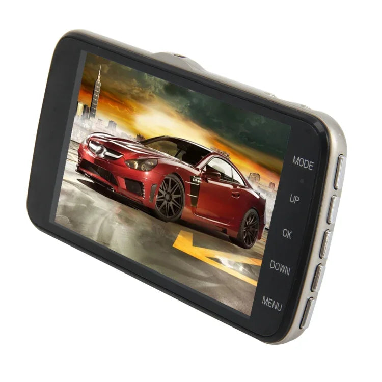 Enregistreur vidéo HD 4 pouces avec affichage HD, caméra F2.0 séparée, 12MP angle large 170 degrés / enregistrement en boucle vue arrière / enregistrement capteur G / WDR Full HD / caméra avant 1080P / caméra arrière 720P / support carte TF 32G, 4 pouces
