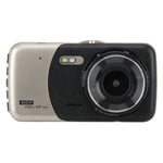 Enregistreur vidéo HD 4 pouces avec affichage HD, caméra F2.0 séparée, 12MP angle large 170 degrés / enregistrement en boucle vue arrière / enregistrement capteur G / WDR Full HD / caméra avant 1080P / caméra arrière 720P / support carte TF 32G, 4 pouces