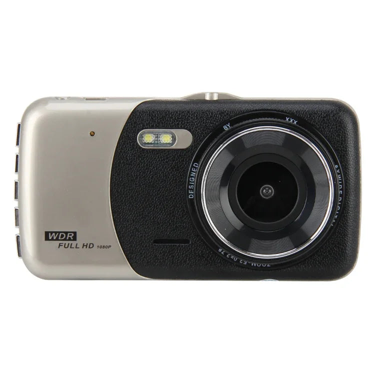 Enregistreur vidéo HD 4 pouces avec affichage HD, caméra F2.0 séparée, 12MP angle large 170 degrés / enregistrement en boucle vue arrière / enregistrement capteur G / WDR Full HD / caméra avant 1080P / caméra arrière 720P / support carte TF 32G, 4 pouces