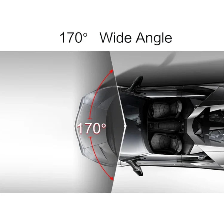 Enregistreur vidéo HD 4 pouces avec affichage HD, caméra F2.0 séparée, 12MP angle large 170 degrés / enregistrement en boucle vue arrière / enregistrement capteur G / WDR Full HD / caméra avant 1080P / caméra arrière 720P / support carte TF 32G, 4 pouces