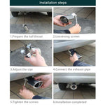 2 PCS Car Styling Stainless Steel Exhaust Tail Muffler Tip Pipe for VW Volkswagen 1.8T/2T Swept Volume, Audi A1/A3/A4L/Q3/Q5, 1.8T/2T