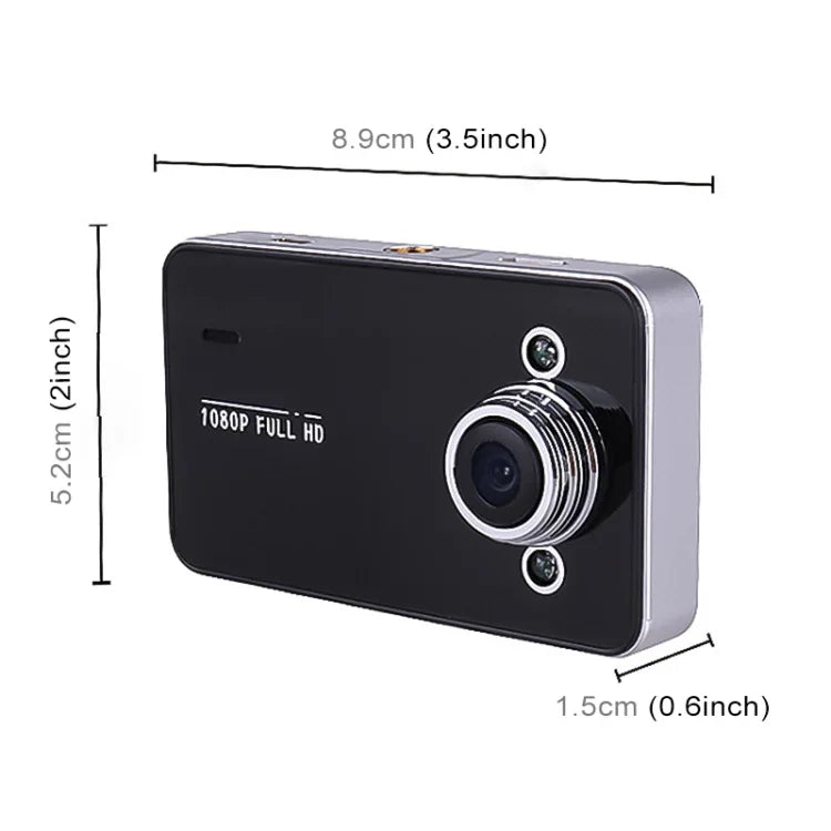 K6000 DVR voiture vidéo Full HD 720P 2,3 pouces angle large 90 degrés, support carte TF (max 32GB) / détection de mouvement, avec 2 lampes de remplissage vision nocturne, K6000