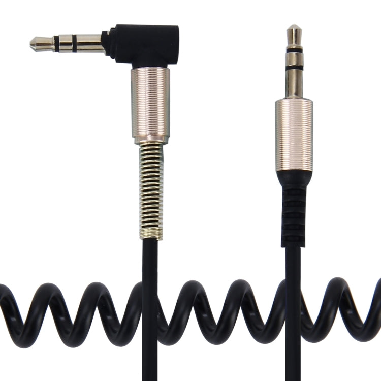 Câble audio AUX rétractable enroulé 3,5 mm 3 pôles mâle à mâle, longueur : 1,5 m, longueur : 1,5 m (noir), longueur : 1,5 m (rouge)