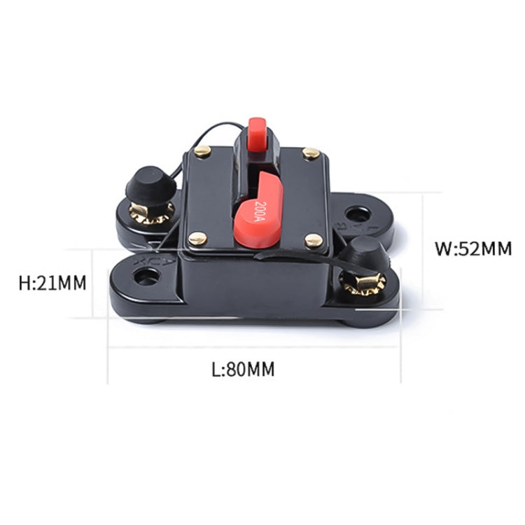 200A DC 12-24V Car Audio Stereo Circuit Breaker Automatic Reset Fuse Holder, 200A