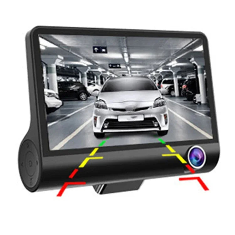 Écran IPS 4.0 pouces 5.0 mégapixels 170 degrés grand angle Full HD 1080P DVR voiture vidéo 3 canaux, support lumière de remplissage vision nocturne / visualisation de recul / carte TF (32GB max) / capteur G / détection de mouvement, 170 degrés