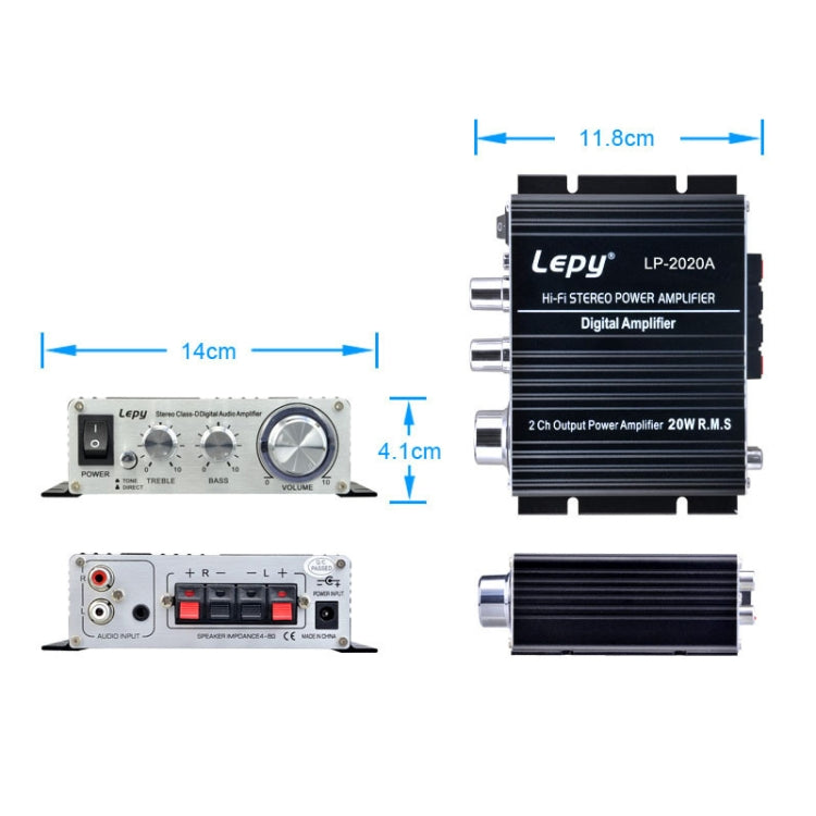 Amplificateur HIFI voiture/maison LP-2020A, supporte le MP3, prise anglaise avec alimentation 3A, prise anglaise