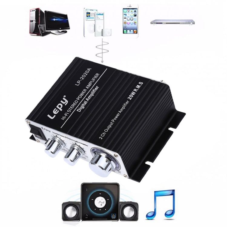 Amplificateur HIFI voiture/maison LP-2020A, supporte le MP3, prise anglaise avec alimentation 3A, prise anglaise