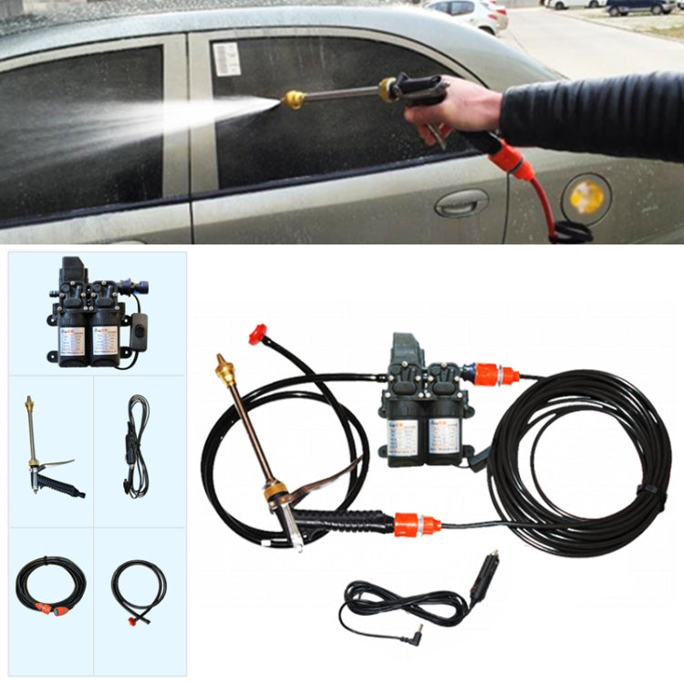 DC 12V Portable Double Pump High Pressure Outdoor Car Cigarette Lighter Washing Machine Vehicle Washing Tools, Double Pump