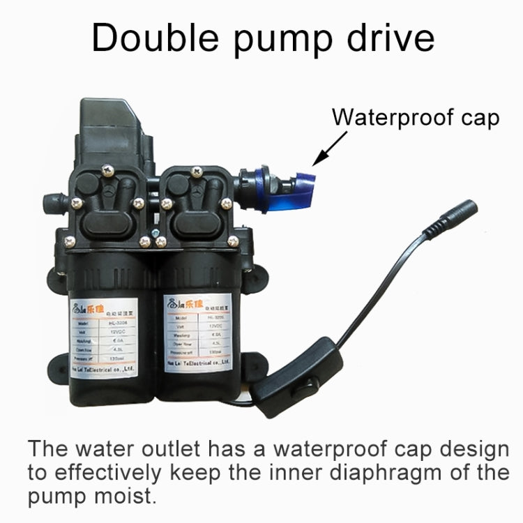 DC 12V Portable Double Pump High Pressure Outdoor Car Cigarette Lighter Washing Machine Vehicle Washing Tools, Double Pump