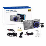 X96 4 pouces 2.5D Full HD 1080P caméra vidéo intelligente multifonction à double lentille pour voiture, support carte TF / détection de mouvement, X96