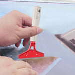 Outil de nettoyage de raclette de film de fenêtre de voiture en métal pur, outil de teinte d'installation de film de pare-soleil de voiture avec couvercle, raclette de film à lame en métal pur