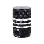 4PCS Metal Plated Circular Shape Universal Tire Valve Stem Cap With White Diamond, Circular Shape