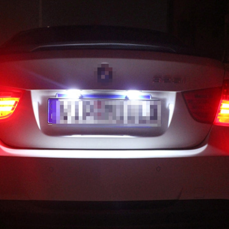 2 PCS License Plate Light with 18  SMD-3528 Lamps for BMW E46 4D 1998-2003，2W 120LM,6000K, DC12V (White Light), For BMW E46 4D