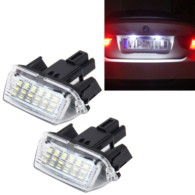 2 PCS License Plate Light with 18  SMD-3528 Lamps for Toyota,2W 120LM,6000K, DC12V(White Light), For Toyota1