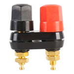 5 Pcs Borniers doubles hexagonaux rouges et noirs pour voiture Connecteur d'amplificateur Fiche de haut-parleur Jack