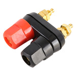 5 Pcs Borniers doubles hexagonaux rouges et noirs pour voiture Connecteur d'amplificateur Fiche de haut-parleur Jack