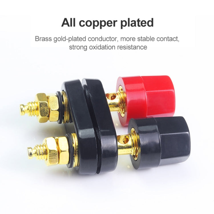 5 Pcs Borniers doubles hexagonaux rouges et noirs pour voiture Connecteur d'amplificateur Fiche de haut-parleur Jack