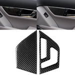 2 PCS Car Carbon Fiber Left Drive Seat Adjustment Panel Decorative Sticker for Mercedes-Benz W204 2007-2013, Left Drive Seat Adjustment (A)