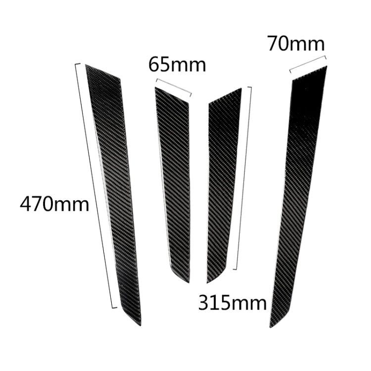 4 PCS Car Carbon Fiber Inner Door Panel Decorative Sticker for Mercedes-Benz W204 2007-2013, Inner Door Panel